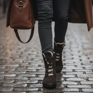TOD'S Gommino Dark Brown Suede Fur-Lined Ankle Combat Boots Shoes Women's EU 41